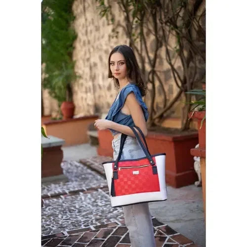 Red PU Leather Shoulder Bag