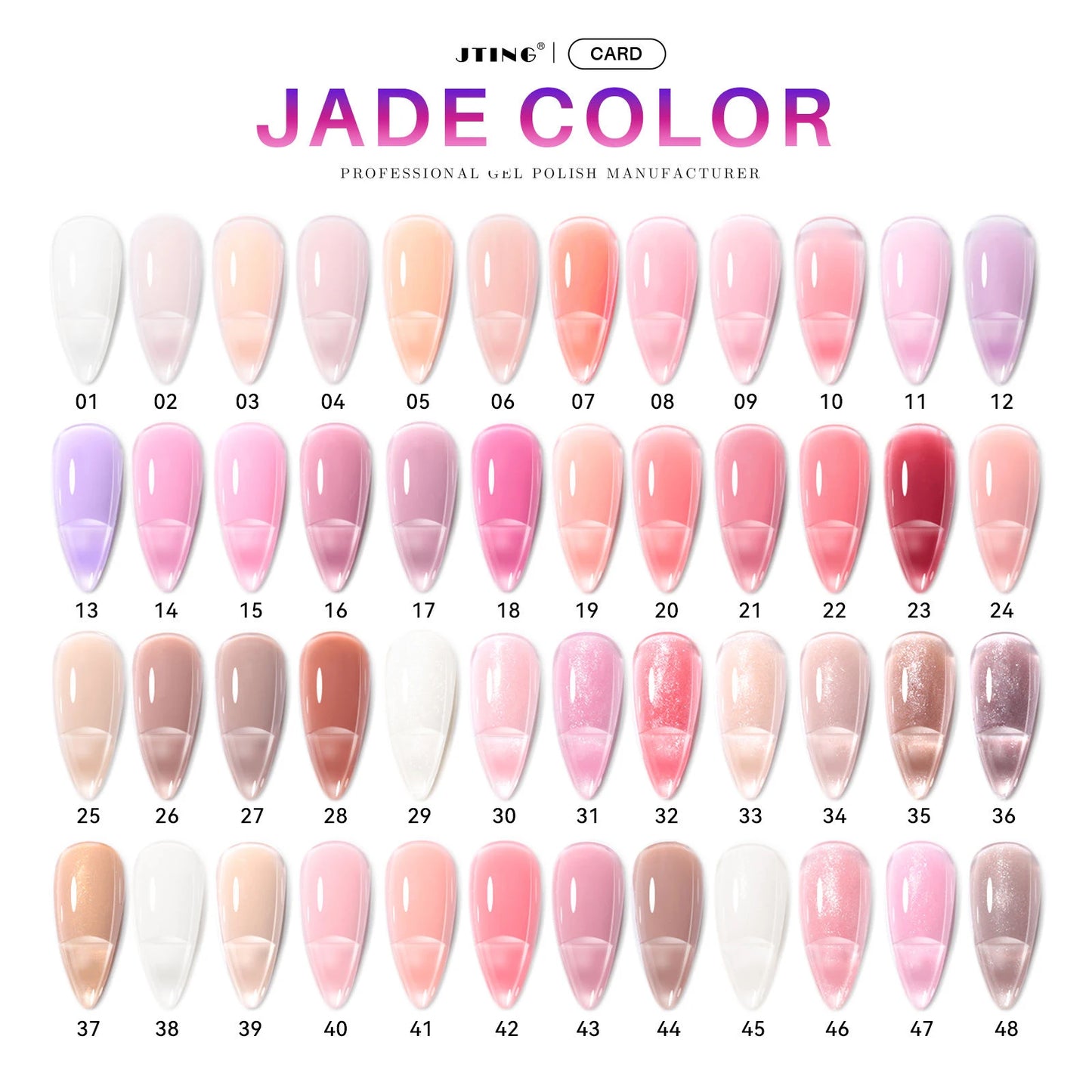 Valentine's Day Rubber Base Gel Polish Collection - 48 Colors Set with Color Book