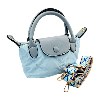 Laminated Tote Bag with Gold Chain Strap - Stylish Casual Handbag