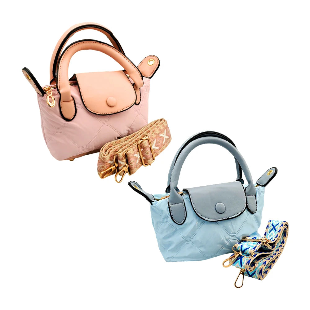 Laminated Tote Bag with Gold Chain Strap - Stylish Casual Handbag