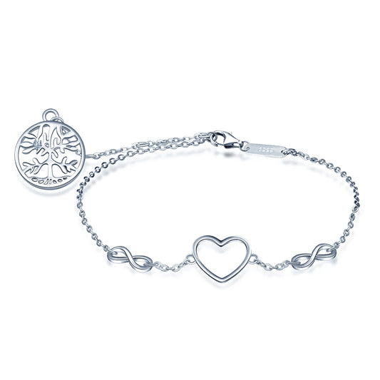 Tree of Life Bracelet - 925 Sterling Silver Rhodium Plated