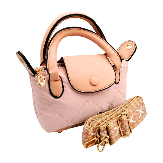 Laminated Tote Bag with Gold Chain Strap - Stylish Casual Handbag