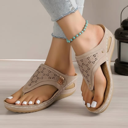 Women's Wedge Heel Flip Flop Sandals - Thick Bottom Platform Slippers