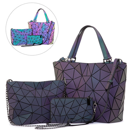 Holographic Reflective Handbag Set