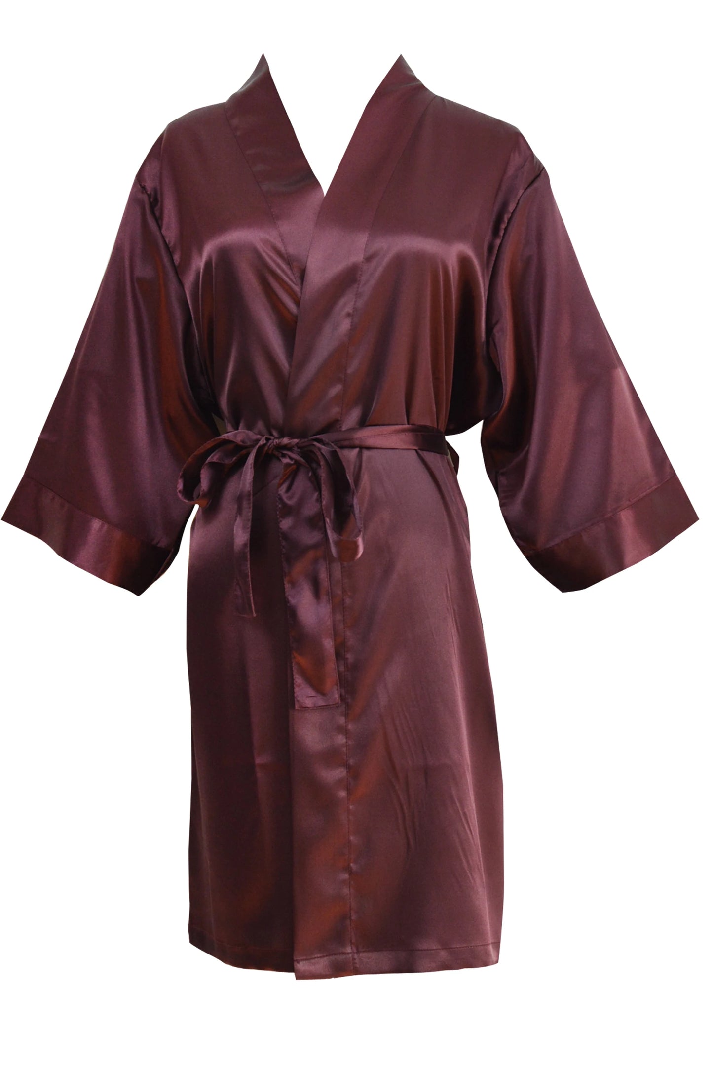 Women's Satin Kimono Robe - Short Silk Bridal Bridesmaid Wedding Robe