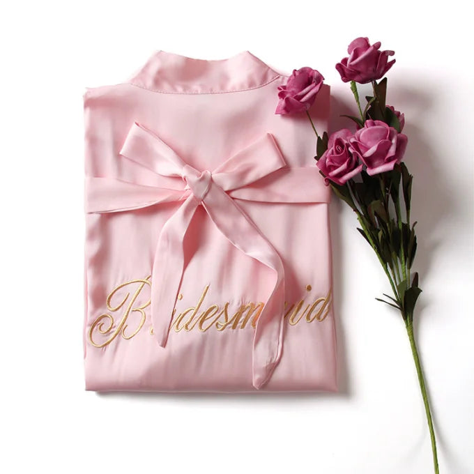 Women's Bridal Ice Silk Nightgown - Elegant Wedding Sleepwear Robe