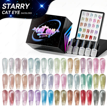 JTING Cat Eye Gel Nail Polish 24-Color Set with Magnet - Complete Collection Kit