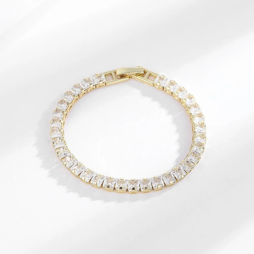 Moissanite Chain Link Bracelet 18K  Bracelet