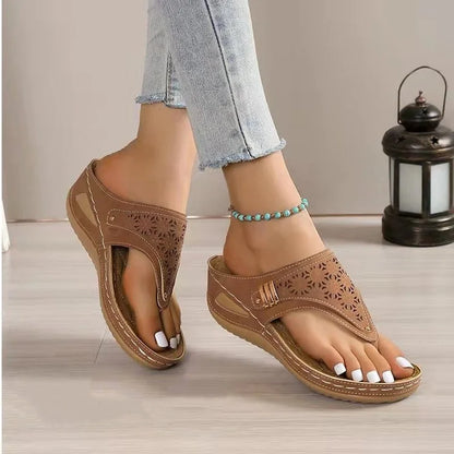 Women's Wedge Heel Flip Flop Sandals - Thick Bottom Platform Slippers