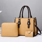 Luxury 3-Piece Handbag Set - Designer PU Leather Tote, Shoulder & Crossbody Bags