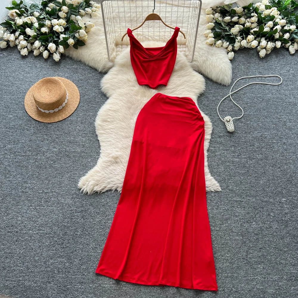 Top & High Waist Slim Skirt