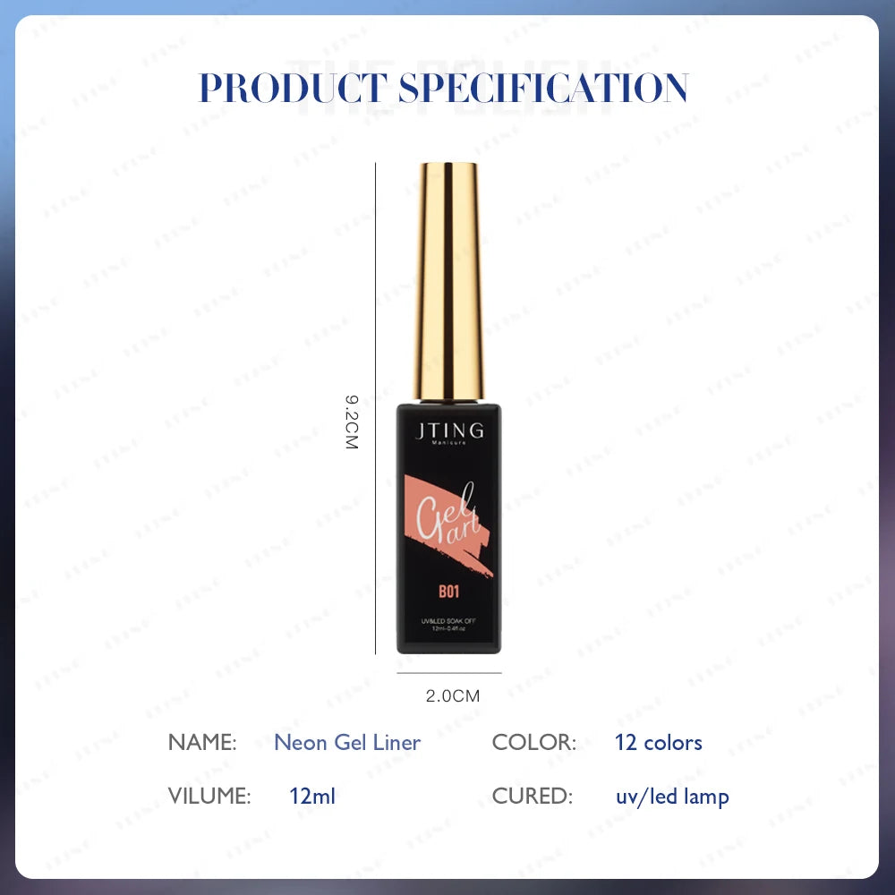 Neon Nail Art Liner Gel Set - UV LED Gel Polish