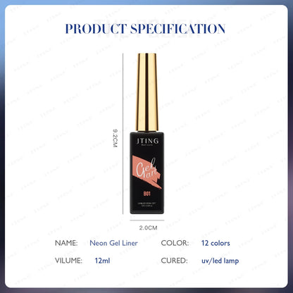 Neon Nail Art Liner Gel Set - UV LED Gel Polish