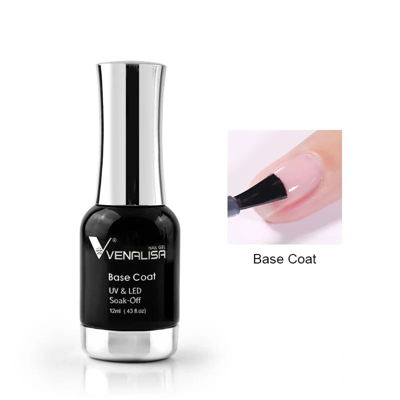 VENALISA Gel Nail Polish - No Wipe High Gloss Top Coat & Base Coat