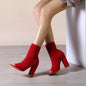 Chunky Heel Knitted Peep Toe Booties