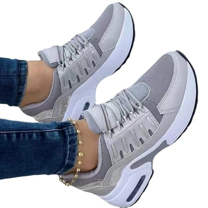 Platform Sneakers - Breathable Mesh Wedge Sport Shoes