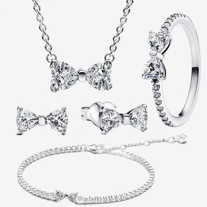 Sparkling Heart 925 Sterling Silver with Colorful Zircon