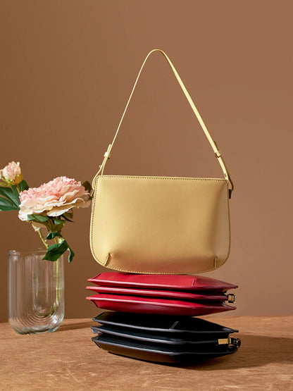 Vintage Cowhide Leather Handbag - Luxury Genuine Leather Shoulder Bag