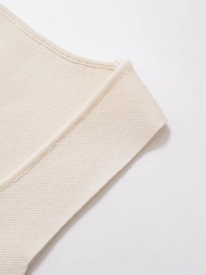 2-Piece Knit Set - Sleeveless Vest & Retro Midi Skirt Suit