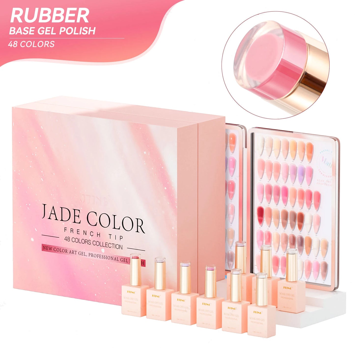 Valentine's Day Rubber Base Gel Polish Collection - 48 Colors Set with Color Book