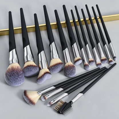 Professional 12-Piece Makeup Brush Set - Foundation, Eyeshadow & Blush Brushes