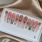Long Square Glitter Rhinestone Press On Acrylic Nails