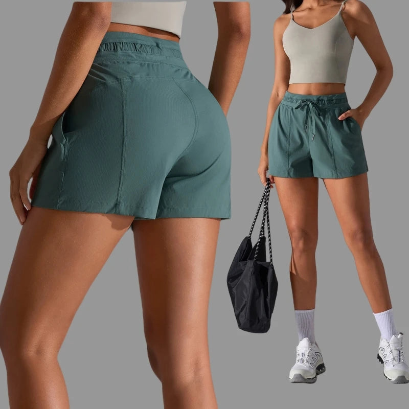 Drawstring Loose Fit Yoga & Fitness Shorts with Pockets