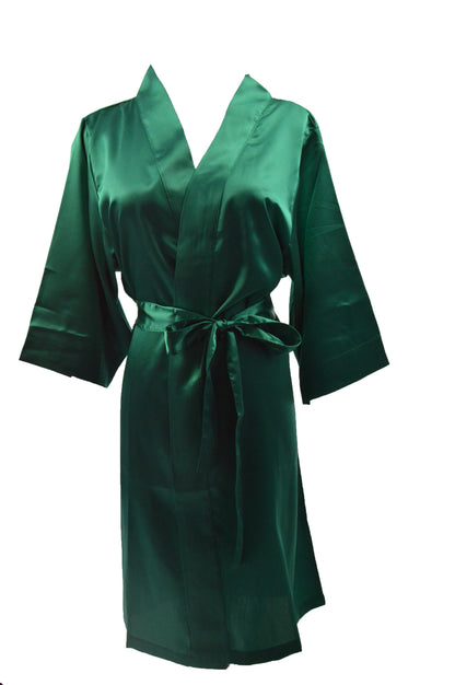 Women's Satin Kimono Robe - Short Silk Bridal Bridesmaid Wedding Robe