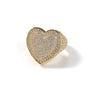 Heart-Shaped CZ Ring - Iced Out Bling Statement Jewelry