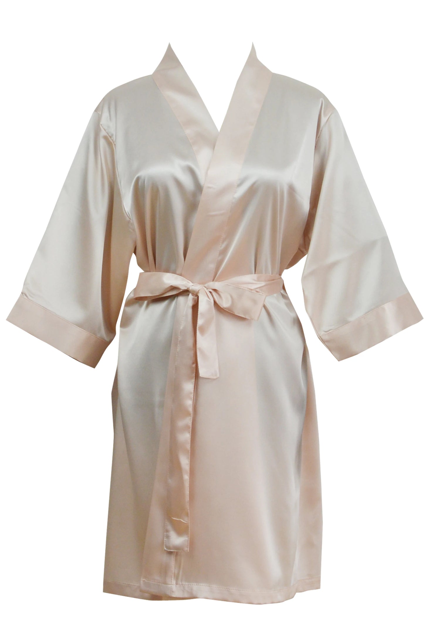 Women's Satin Kimono Robe - Short Silk Bridal Bridesmaid Wedding Robe