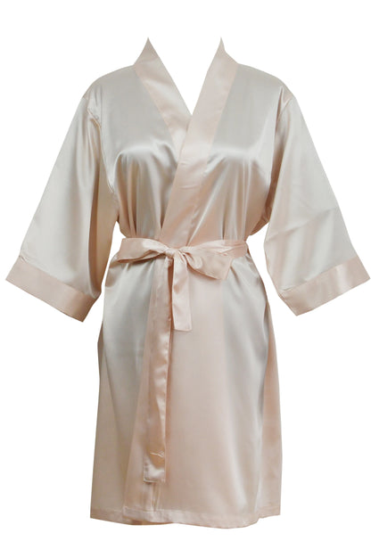 Women's Satin Kimono Robe - Short Silk Bridal Bridesmaid Wedding Robe