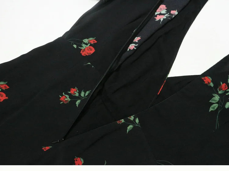 Floral French Retro Dress - Casual Chiffon Summer Dress