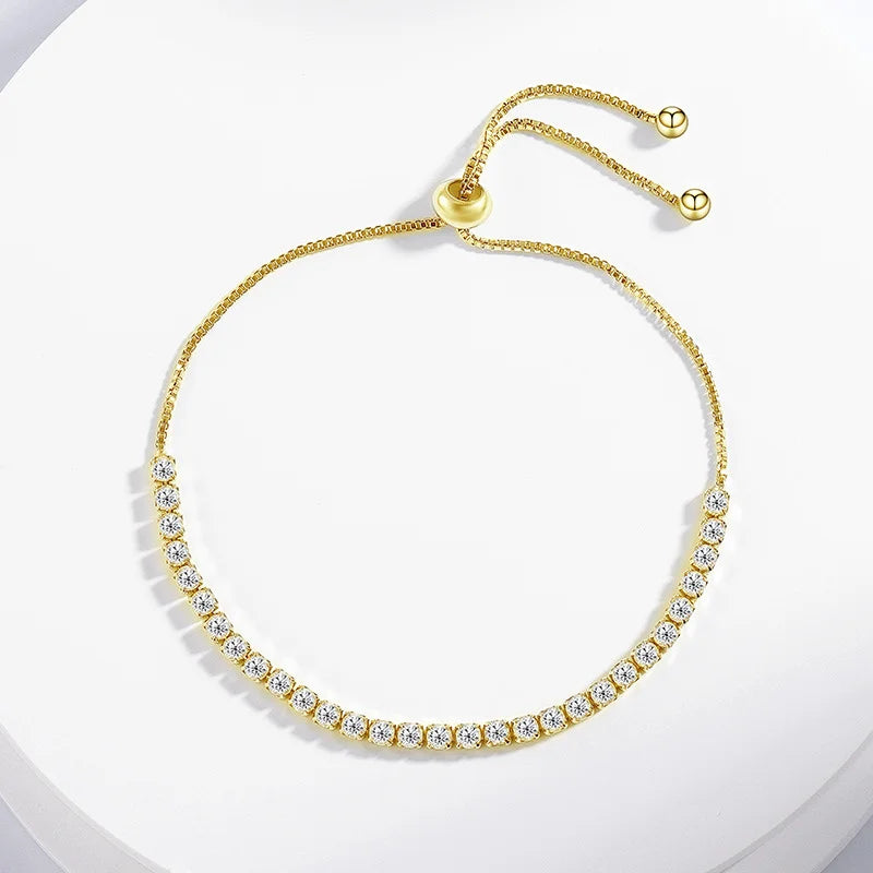 Moissanite Chain Link Bracelet 18K  Bracelet