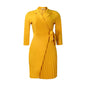 Pleated Suit Collar with Tie Waist Dress
