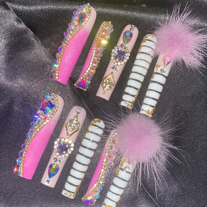 Luxury Handmade Press-On Nails with Designs