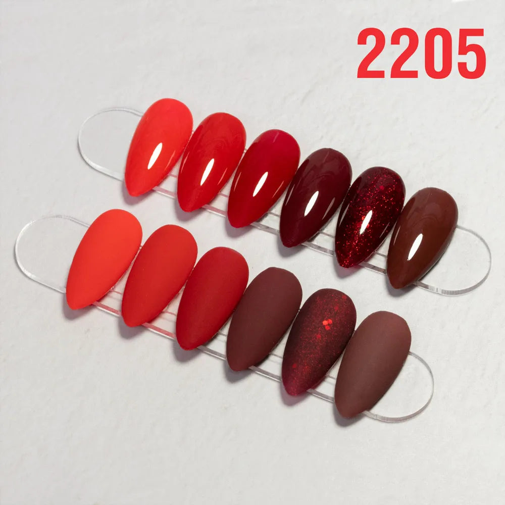 6-Piece Red Gel Nail Polish Kit - DIY Manicure Starter Set