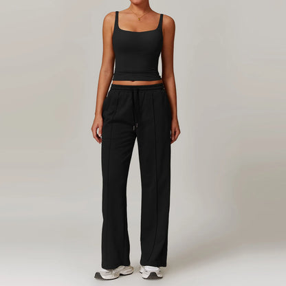 2-Piece Athletic High Waist Joggers & Sports Bra