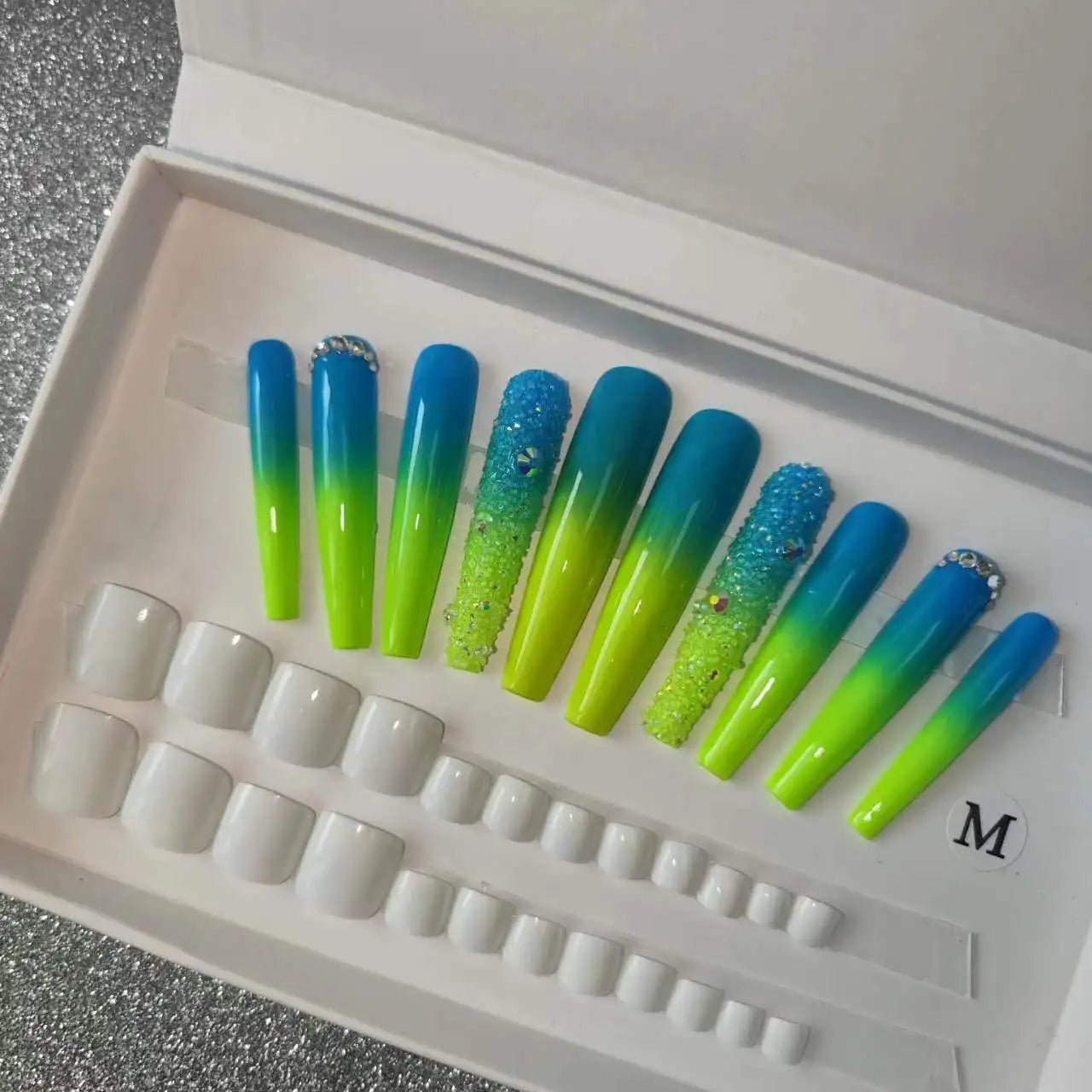 Handmade Acrylic Press-On Nails with Toe Nails Set