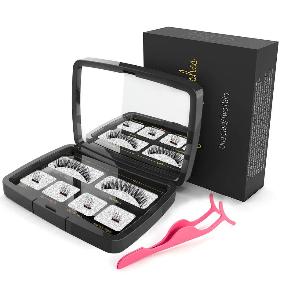 3D Magnetic Eyelashes Kit - Reusable False Lashes with Magnetic Eyeliner