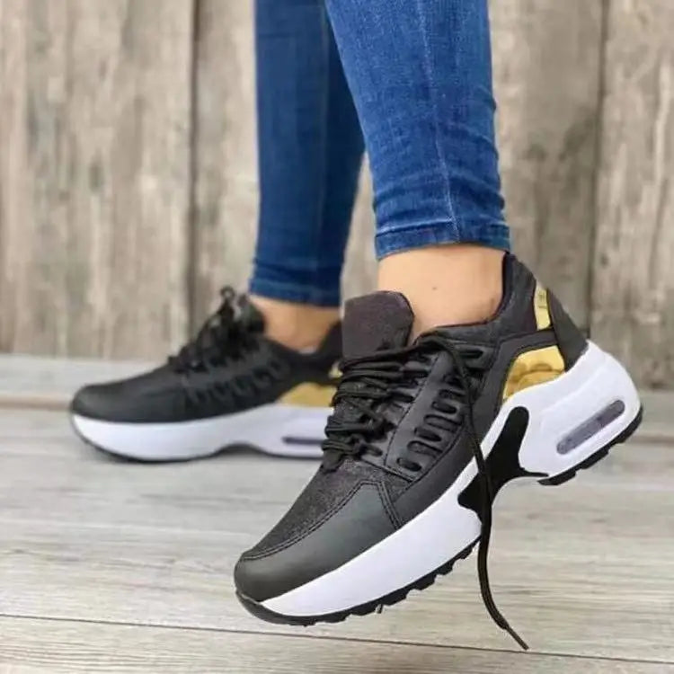 Platform Sneakers - Breathable Mesh Wedge Sport Shoes
