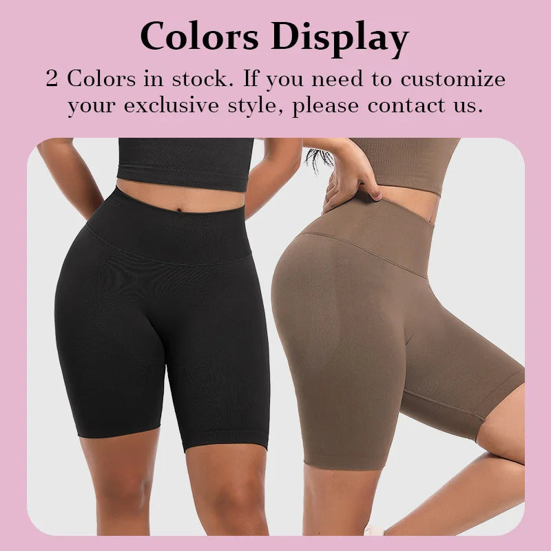 4 Inch High Waisted Biker Shorts - Contour Nylon Yoga Cycling Shorts