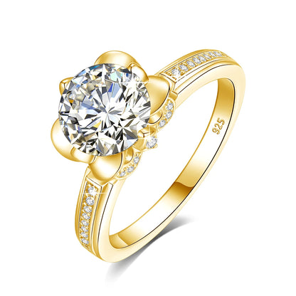 2 Carat Moissanite Engagement Ring - 925 Sterling Silver VVS1 Lab Diamond Ring