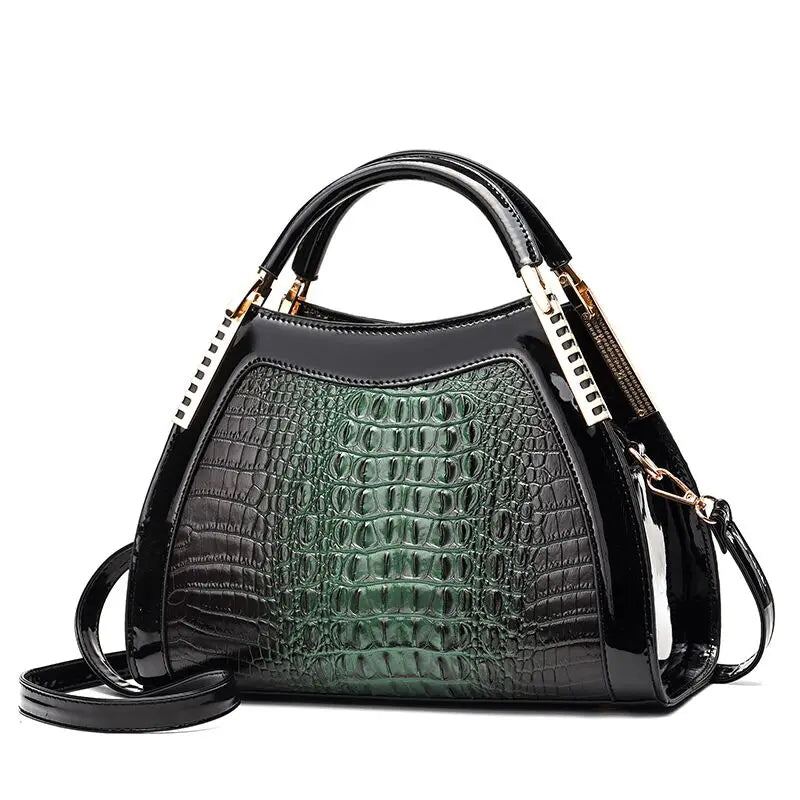 Large Crocodile Embossed Shoulder Capacity Retro Fashion Tote