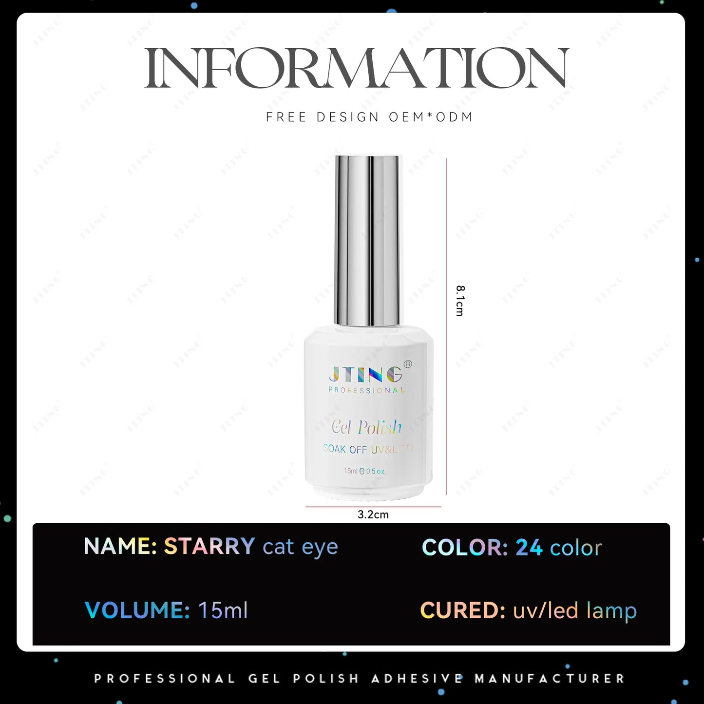 JTING Cat Eye Gel Nail Polish 24-Color Set with Magnet - Complete Collection Kit