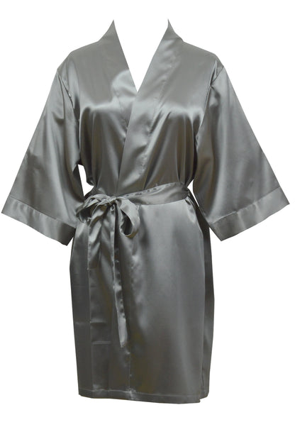 Women's Satin Kimono Robe - Short Silk Bridal Bridesmaid Wedding Robe