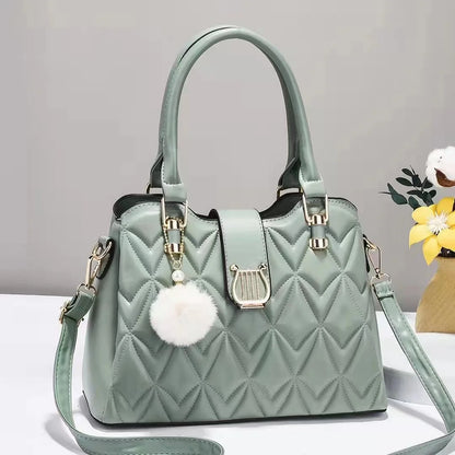 Fashion Leather Shoulder Bag - Bucket Style Crossbody Handbag