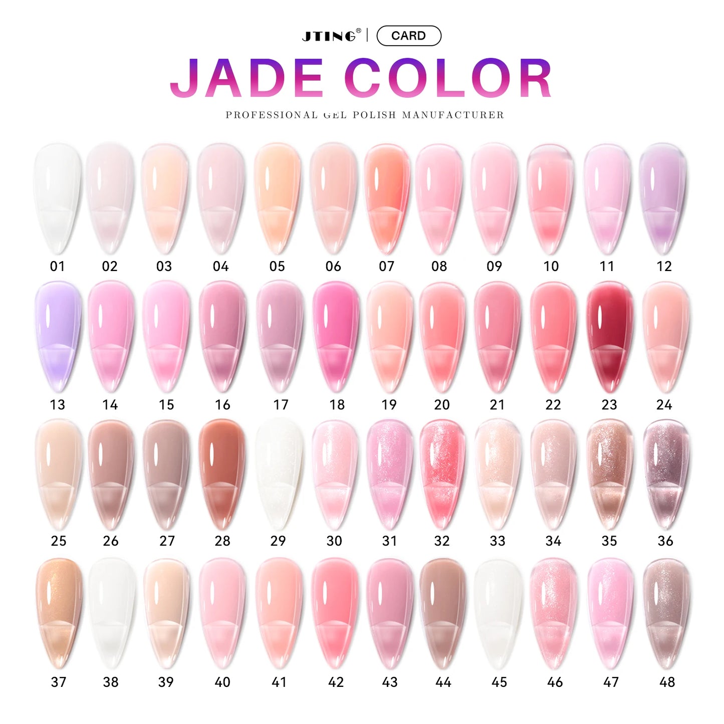 Valentine's Day Rubber Base Gel Polish Collection - 48 Colors Set with Color Book