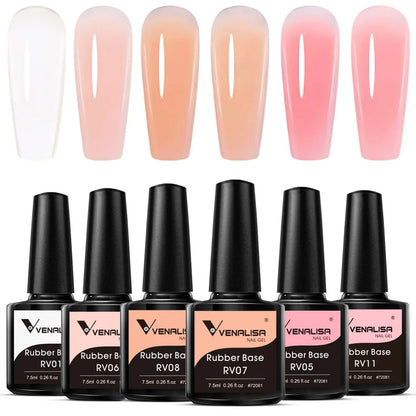 Venalisa Gel Nail Polish 6-Piece Kit - Red & Nude French Manicure Starter Set