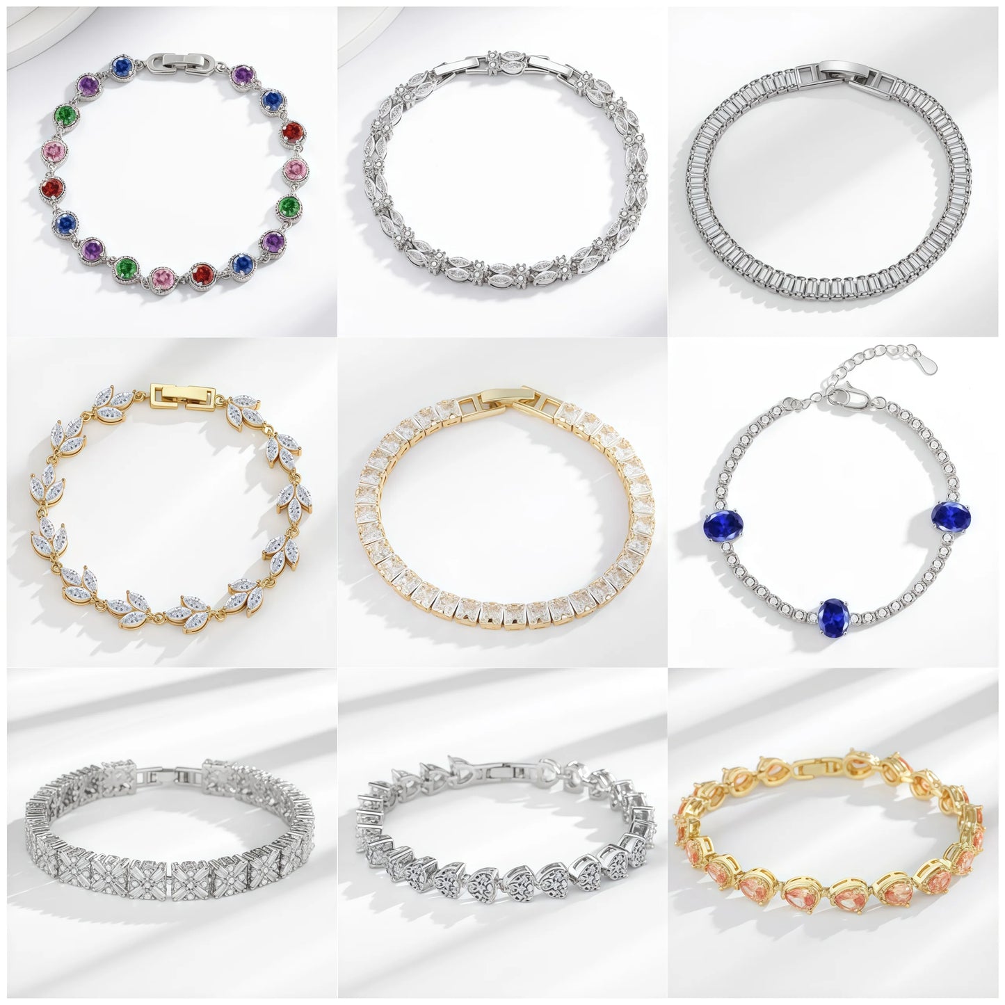 Moissanite Chain Link Bracelet 18K  Bracelet