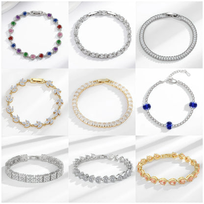 Moissanite Chain Link Bracelet 18K  Bracelet